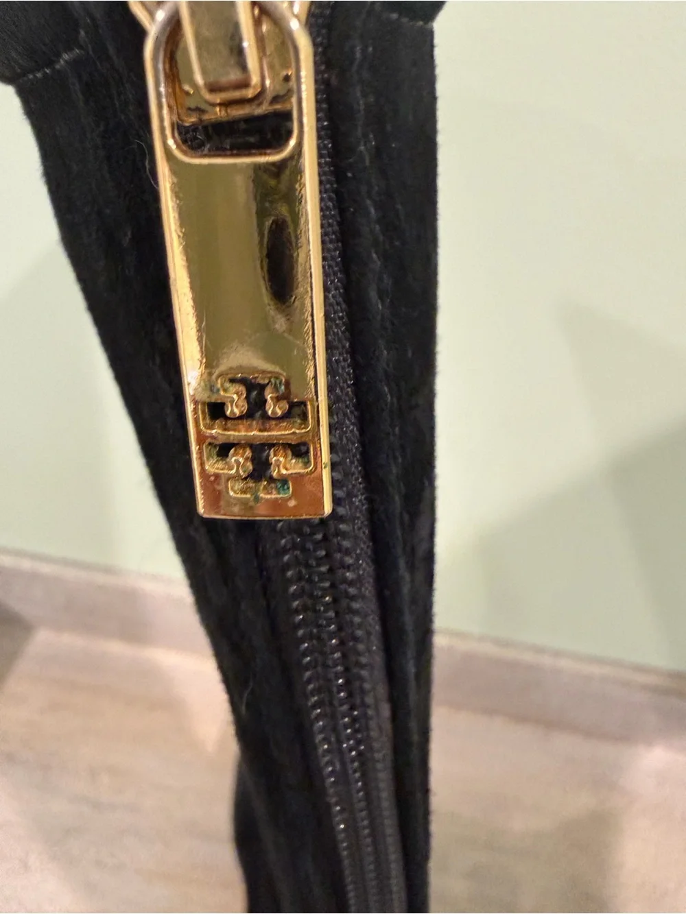 Tory Burch Black Knee-High Wedge Boot - Suede Classic Women’s Boot